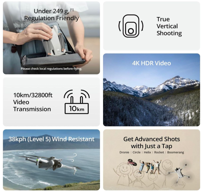 DJI Mini 3 Fly More Combo (DJI RC), Drones with Camera for Adults 4K, 3 Batteries for 114-min Flight Time