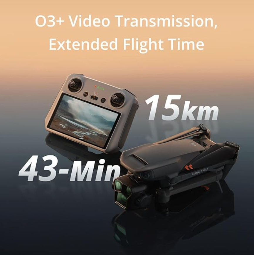 DJI Mavic 3 Pro Camera Drone with RC Remote – Professional Aerial Powerhouse
